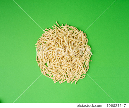 Raw Trofie Pasta, Dry Italian Macaroni, Traditional Genoa Food, Raw Noodle, Modern Ligurian Cuisine 106825347