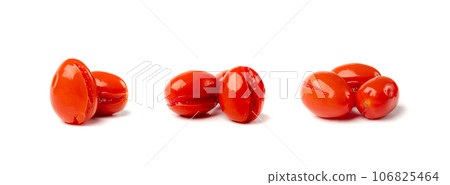Pickled Cherry Tomatoes Isolated, Canned Small Tomato, Healthy Fermented Vegetables, Salted Marinated Food Pickled Cherry Tomatoes Isolated, Canned Small Tomato, Healthy Fermented Vegetables, Salted Marinated Food 106825464