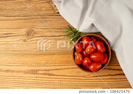 Pickled Cherry Tomatoes Isolated, Canned Small Tomato, Healthy Fermented Vegetables, Salted Marinated Food Pickled Cherry Tomatoes Isolated, Canned Small Tomato, Healthy Fermented Vegetables, Salted Marinated Food 106825470