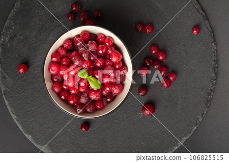 Frozen Lingonberry, Iced Cowberry, Snow Cranberry, Red Viburnum Berries, Frozen Lingonberry Frozen Lingonberry, Iced Cowberry, Snow Cranberry, Red Viburnum Berries, Frozen Lingonberry 106825515