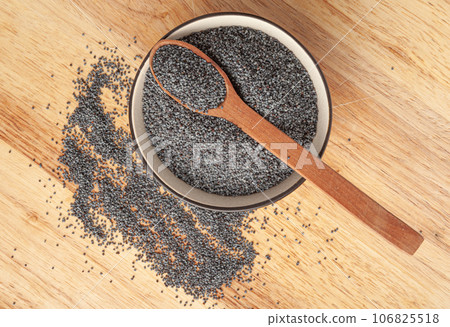 Poppy Seed, Blue Poppyseed Pile, Small Culinary Grains, Tiny Seeds, Oilseed Sprinkles 106825518