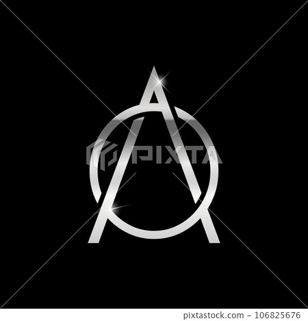 Initial Monogram Letter O A silver Logo 106825676