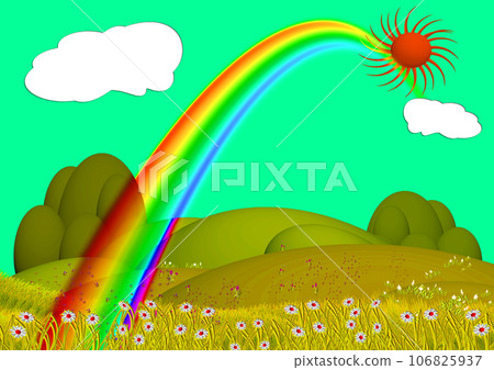 Rainbow in the blue sky Rainbow in the blue sky 106825937