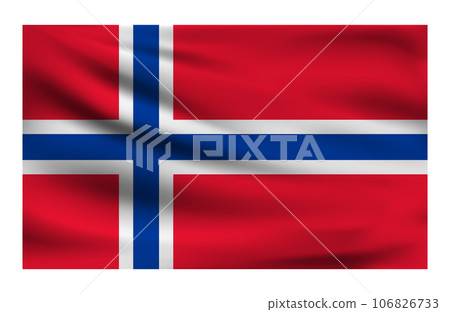 Realistic National flag of Norway. Realistic National flag of Norway. 106826733