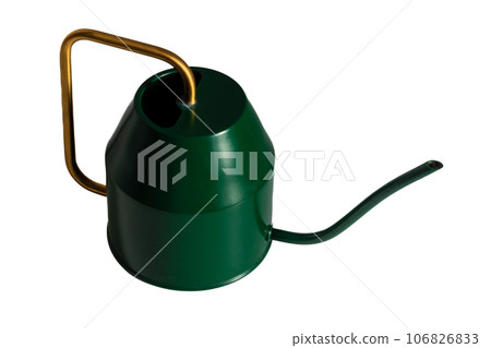 Decorative green watering can. Decorative green watering can. 106826833