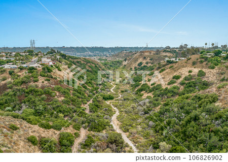 Aerial view of house in Serra Mesa City in San Diego, California, USA 106826902
