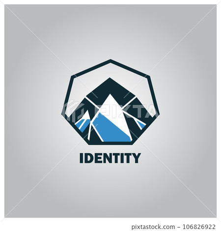 paper sticker on white background mountains paper sticker on white background mountains 106826922