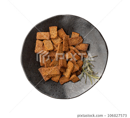 Rye Croutons, Brown Bread Rusks, Crispy Bread Cubes, Dry Rye Crouoton Crumbs, Brown Roasted Rusks Rye Croutons, Brown Bread Rusks, Crispy Bread Cubes, Dry Rye Crouoton Crumbs, Brown Roasted Rusks 106827573