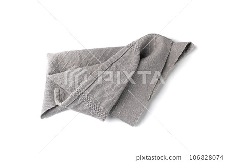 Grey Linen Napkin Cloth, Vintage Folded Tablecloth, Natural Eco Textile, Linen Napkin 106828074