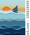 Sailboat Sunset - Sailing Ocean Coastal Poster Art 106828499