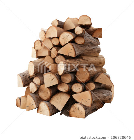 Firewood stack isolated 106828646