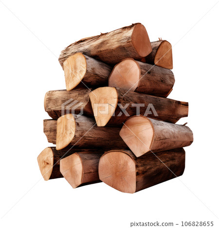 Firewood stack isolated 106828655
