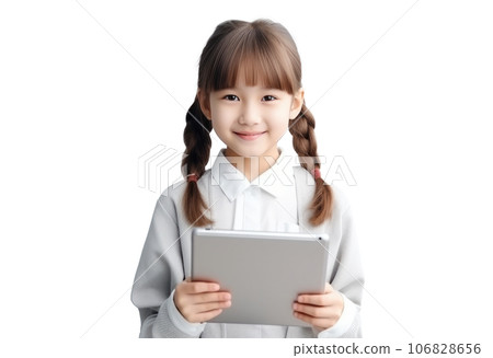 School girl holding a tablet 106828656