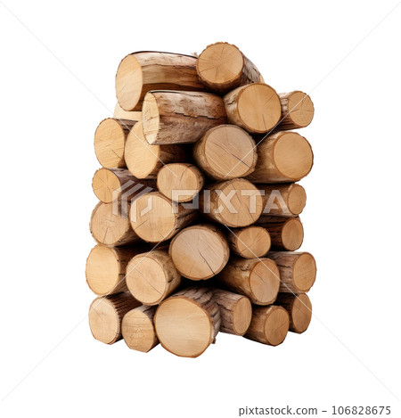 Firewood stack isolated Firewood stack isolated 106828675