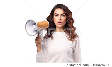 Girl with megaphone isolated Girl with megaphone isolated 106828784