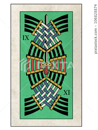 Marseille version tarot minor arcana nine of swords Marseille version tarot minor arcana nine of swords 106828874