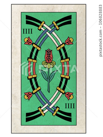 馬賽版塔羅牌小阿爾克那寶劍四 106828883