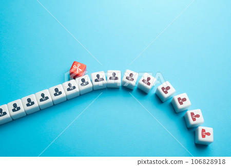 Dismissal of employees and staff reduction. Dismissal from work. Planned layoffs. The collapse of the team. Exit members from the group. Unbearable working conditions, toxic environment. 106828918