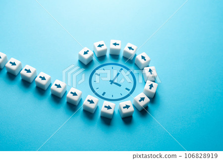 Discipline and planning. Follow the schedule. Completion of work and tasks. Productive and organized life. 106828919