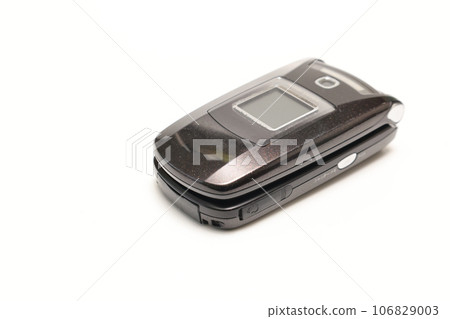 Foldable mobile phone on white background 106829003