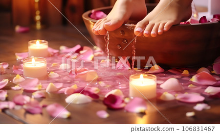 Footbath massage “AI generated image” at foot care salon 106831467