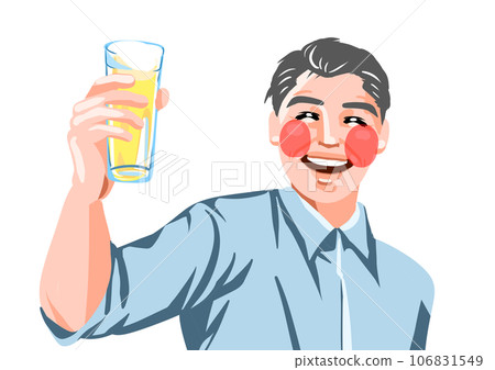 A man drinking with a smile 106831549
