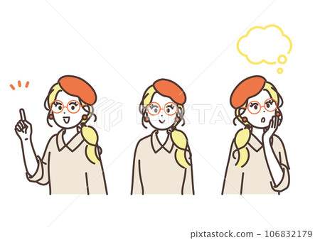 creative business woman illustration set 106832179