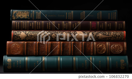 老外書橫向堆放“AI生成圖像” 老外書橫向堆放“AI生成圖像” 106832270