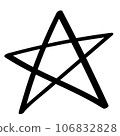 簡單手繪星星黑色 106832828