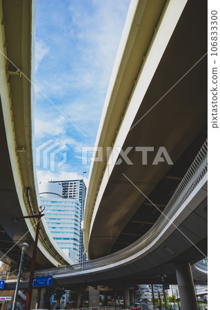 Urban expressway and pedestrian bridge Yokohama City 2023.09 b-2 High chroma matte feel Urban expressway and pedestrian bridge Yokohama City 2023.09 b-2 High chroma matte feel 106833300