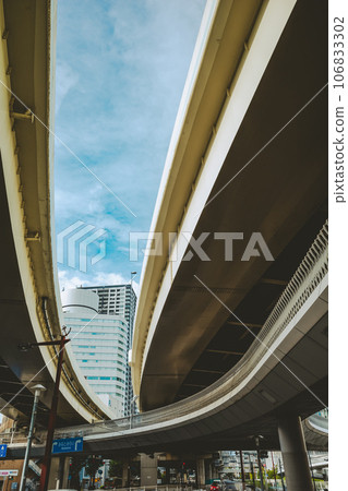 Urban expressways and pedestrian bridges Yokohama City 2023.09 b-4 Film style Urban expressways and pedestrian bridges Yokohama City 2023.09 b-4 Film style 106833302