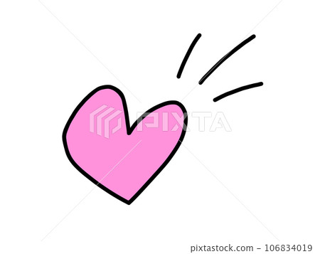 Hand-painted heart pink 106834019