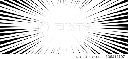 Radial speed lines background. Comic book explosion lines wallpaper. Abstract black and white flash effect frame design. Manga or anime cartoon ray beam sunburst. Vector light burst illustration Radial speed lines background. Comic book explosion lines wallpaper. Abstract black and white flash effect frame design. Manga or anime cartoon ray beam sunburst. Vector light burst illustration 106834107