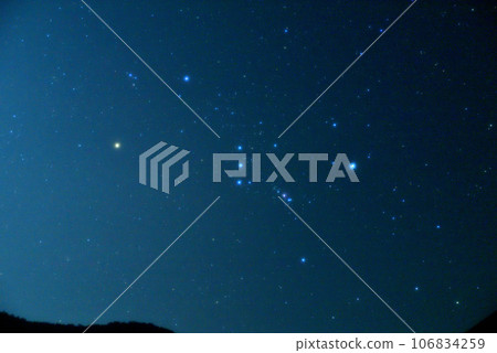 獵戶座升起、大分縣九重町、九重長者原星空、山波公路星空 獵戶座升起、大分縣九重町、九重長者原星空、山波公路星空 106834259