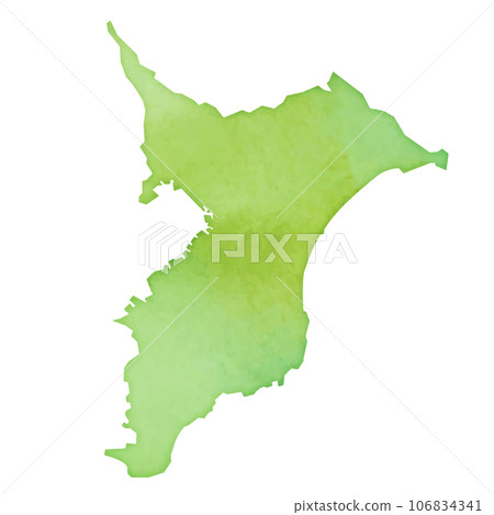 水彩風格的千葉縣地圖插圖 106834341