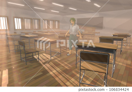 classroom, school, desk 106834424