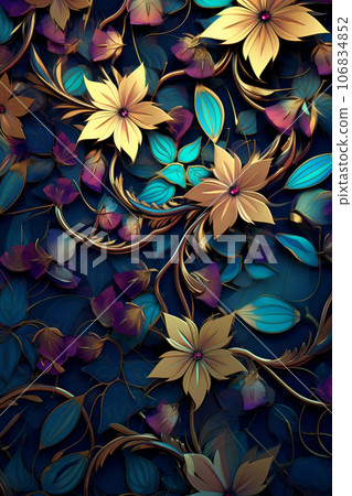 Decorative ivy background material that shines in chic colors AI image Decorative ivy background material that shines in chic colors AI image 106834852