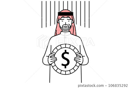Image of foreign exchange losses and dollar depreciation, Islamic senior man 106835292