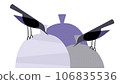 Illustration of a crow hanging in the garbage 106835536