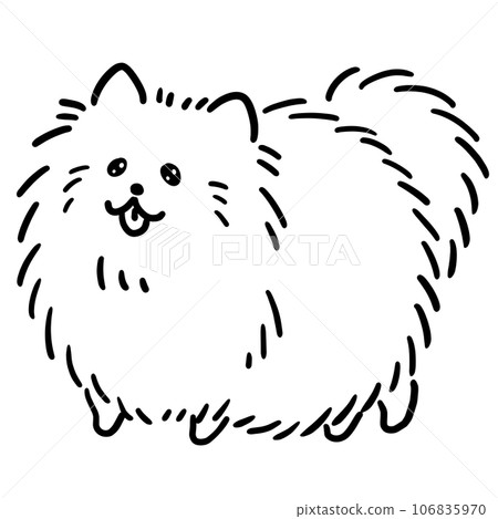 博美犬狗插圖線畫 106835970