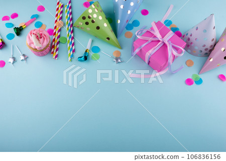 Birthday party concept with cupcake 106836156