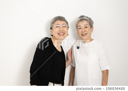 Close senior female friend/grey haired female friend Close senior female friend/grey haired female friend 106836488