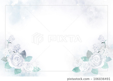 白玫瑰賀卡水平有線 白玫瑰賀卡水平有線 106836491