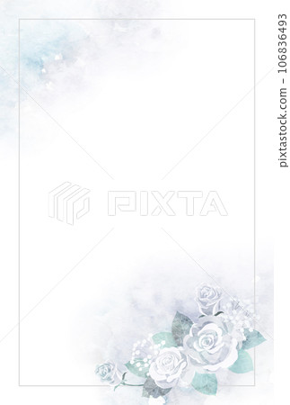White rose greeting card vertical wired 106836493