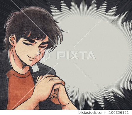 Showa era hot-blooded cartoon-style delinquent student concentration line banner 106836531