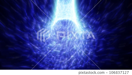 Abstract blurred blue glowing energy tunnel background 106837127