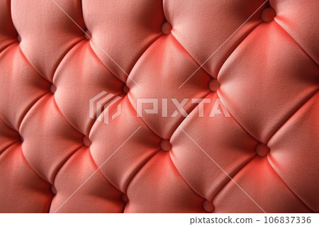 Textured background sofa in coral colours. Generative AI 106837336