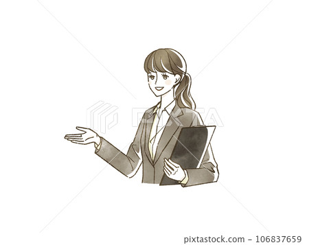 有微笑衣服的一名婦女 有微笑衣服的一名婦女 106837659