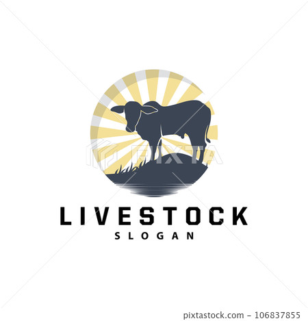 Cattle Farm Livestock Logo, Farm Garden Land Agriculture Retro Vintage Emblem Design Cattle Farm Livestock Logo, Farm Garden Land Agriculture Retro Vintage Emblem Design 106837855