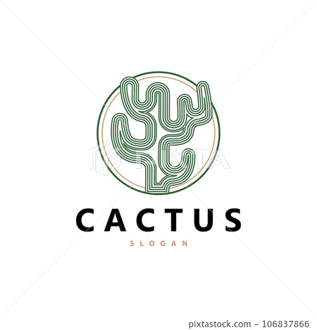 Cactus Logo, Desert Green Plant Vector Design Vector Illustration 106837866
